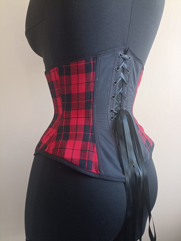 NYX Underbust | Red and Black Plaid Cotton