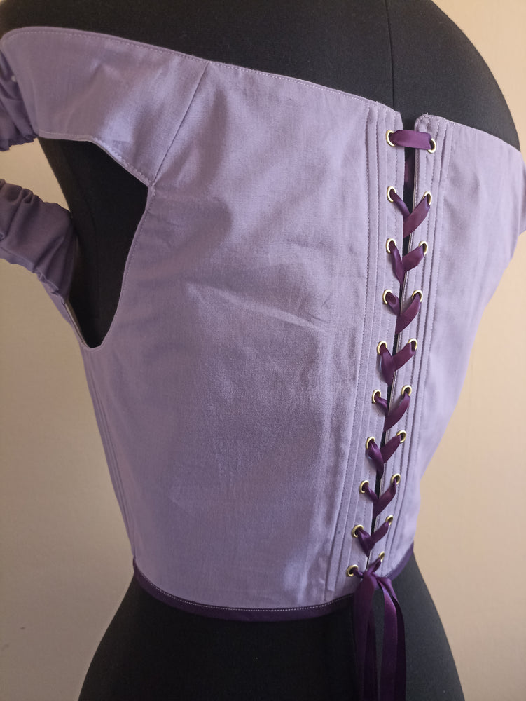 17th Century Corset Top | Lilac Cotton | MEDEA
